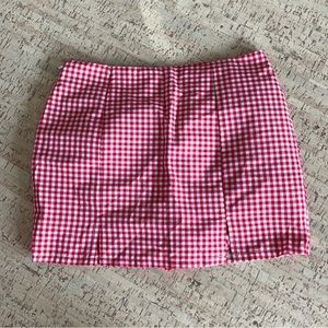 Checkered Mini Skirt - Red/White - Size Small